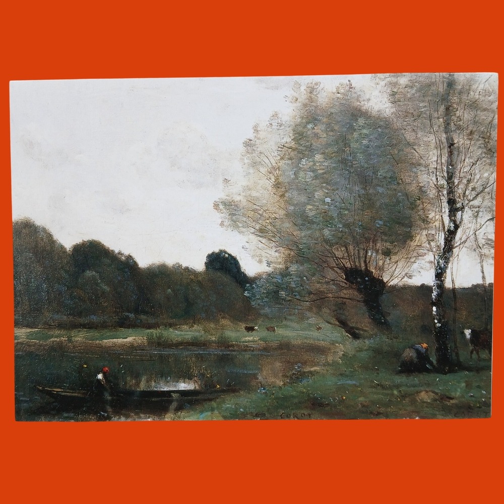 Jean Baptiste Camille Corot Souvenir de Ville d'Avray Card w/Envelope Lot of 4